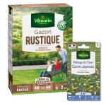 Rustique - Gazon Rustique - 1 kg + Gazon Japonais - 4 m² - Mélange de fleurs - face recto
